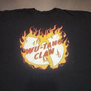 Wu Tang Clan Flame Logo  Adult 2xl Men's Black short sleeve Tshirt